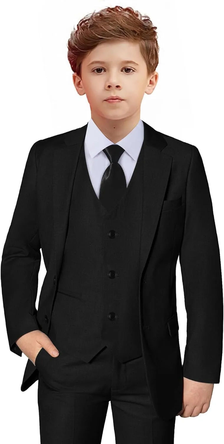 Suits for Boy Slim Fit Formal Dress Outfit Toddler Suit Blazer Vest Pants Kis Tuxedos