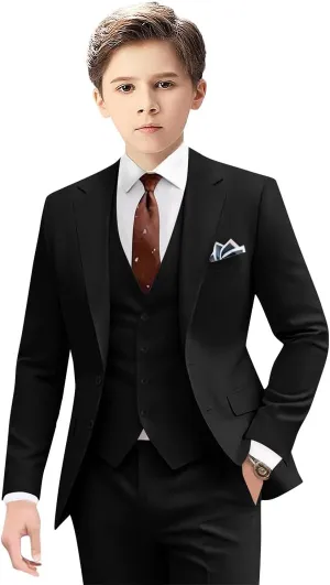 Suits for Boy Slim Fit Formal Dress Outfit Toddler Suit Blazer Vest Pants Kis Tuxedos
