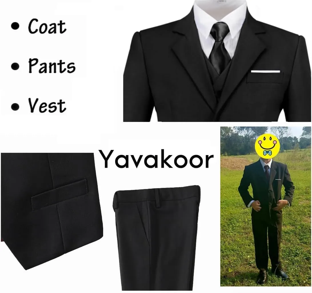 Suits for Boy Slim Fit Formal Dress Outfit Toddler Suit Blazer Vest Pants Kis Tuxedos