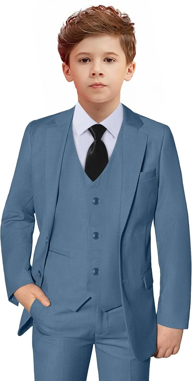 Suits for Boy Slim Fit Formal Dress Outfit Toddler Suit Blazer Vest Pants Kis Tuxedos
