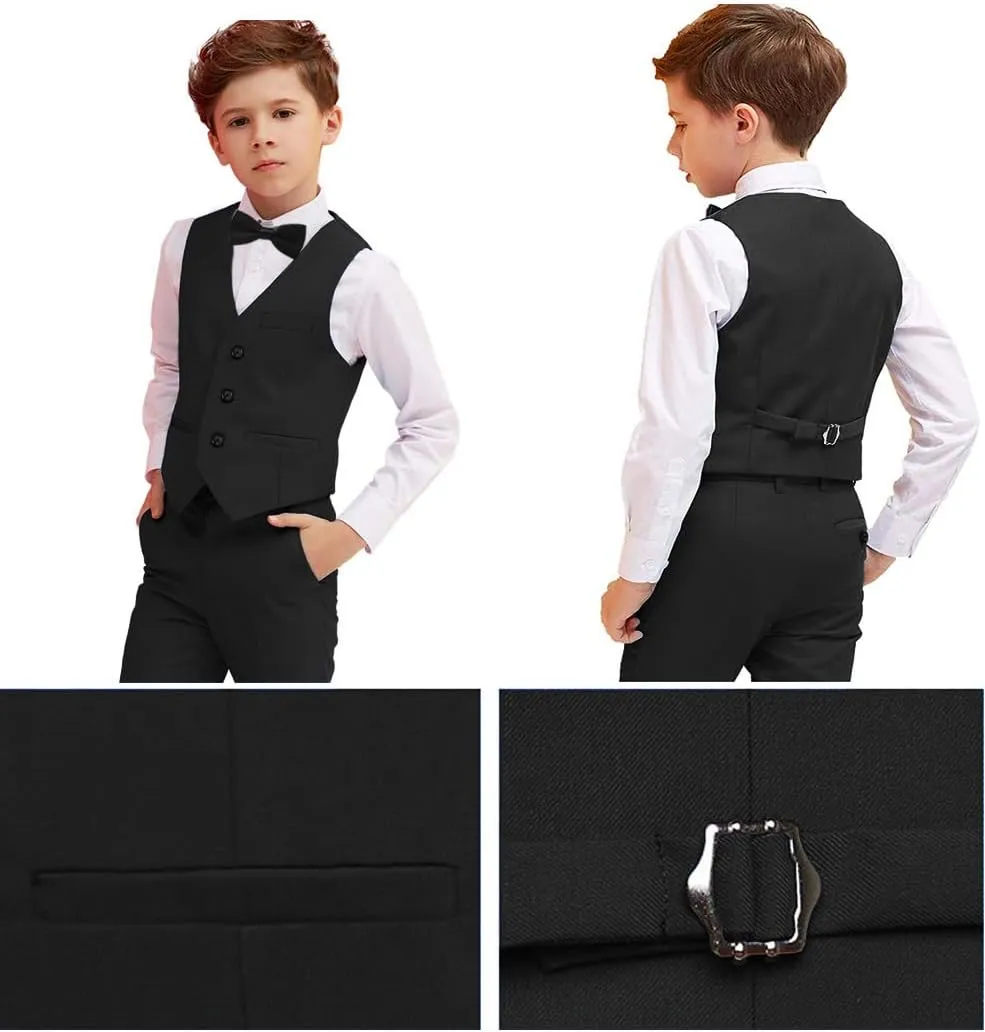 Suits for Boy Slim Fit Formal Dress Outfit Toddler Suit Blazer Vest Pants Kis Tuxedos