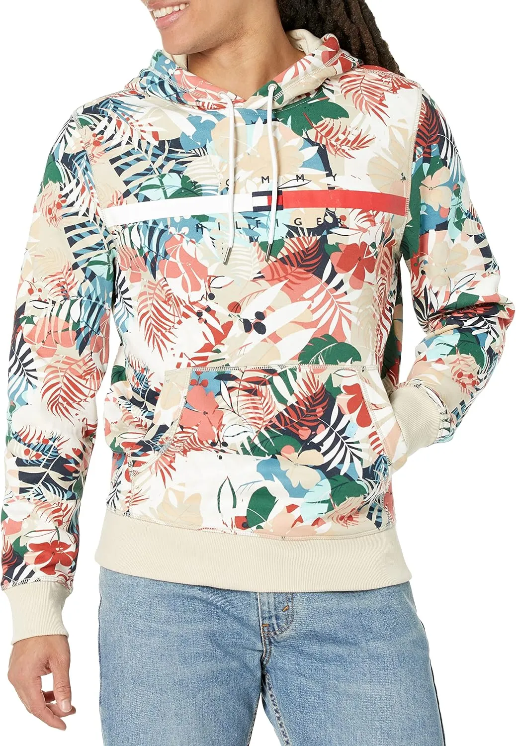 Tommy Hilfiger Men's Flag Stripe Hoodie Sweatshirt
