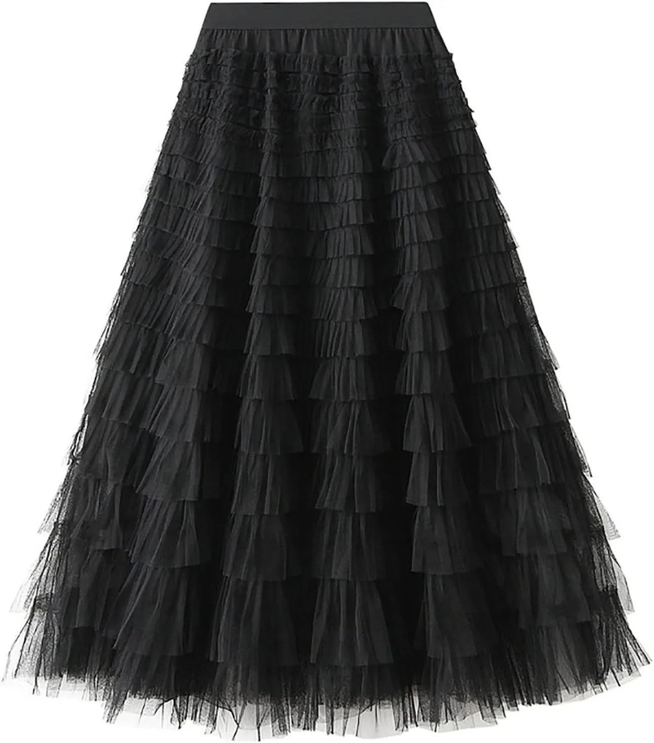 Tutu Skirt for Women Midi Tullu Skirt Bubble Fairy Skirt High Waisted Long Skirt A Line Tiered Tutus Puffy Maxi Skirt