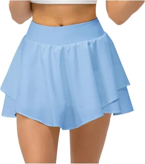 Women Tennis Skirt Golf Skorts Athletic High Waisted with Pockets Inner Shorts Sport Workout Pleated Pickleball Skirt