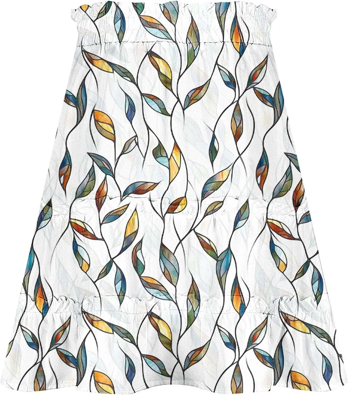 Womens Boho Floral Skirts Pleated Ruffle Tiered High Waisted Drawstring Summer Beach Vacation Mini Skirts