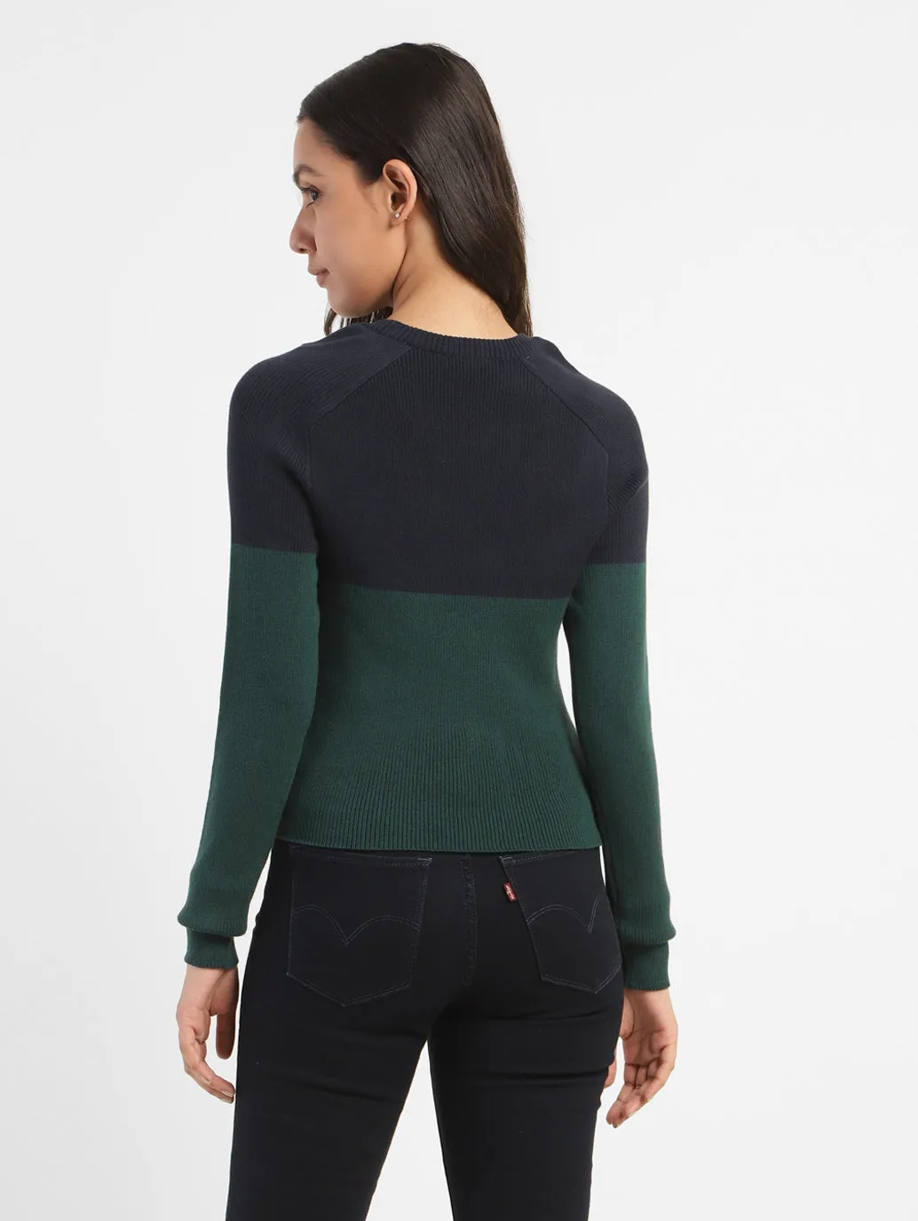 Women's Colorblock Crew Neck Sweater