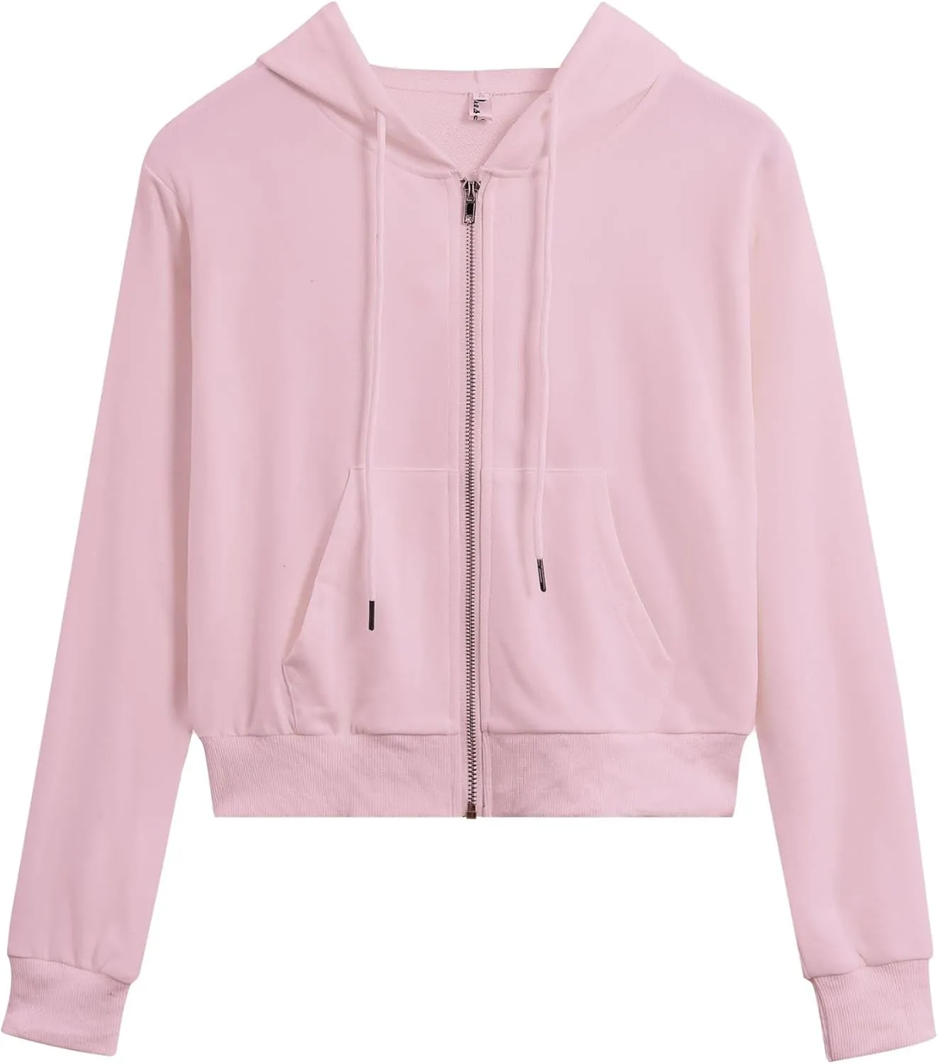 Women's Cropped Zip Up Hoodie Casual Long Sleeve Workout Hooded Sweatshirt Coat
