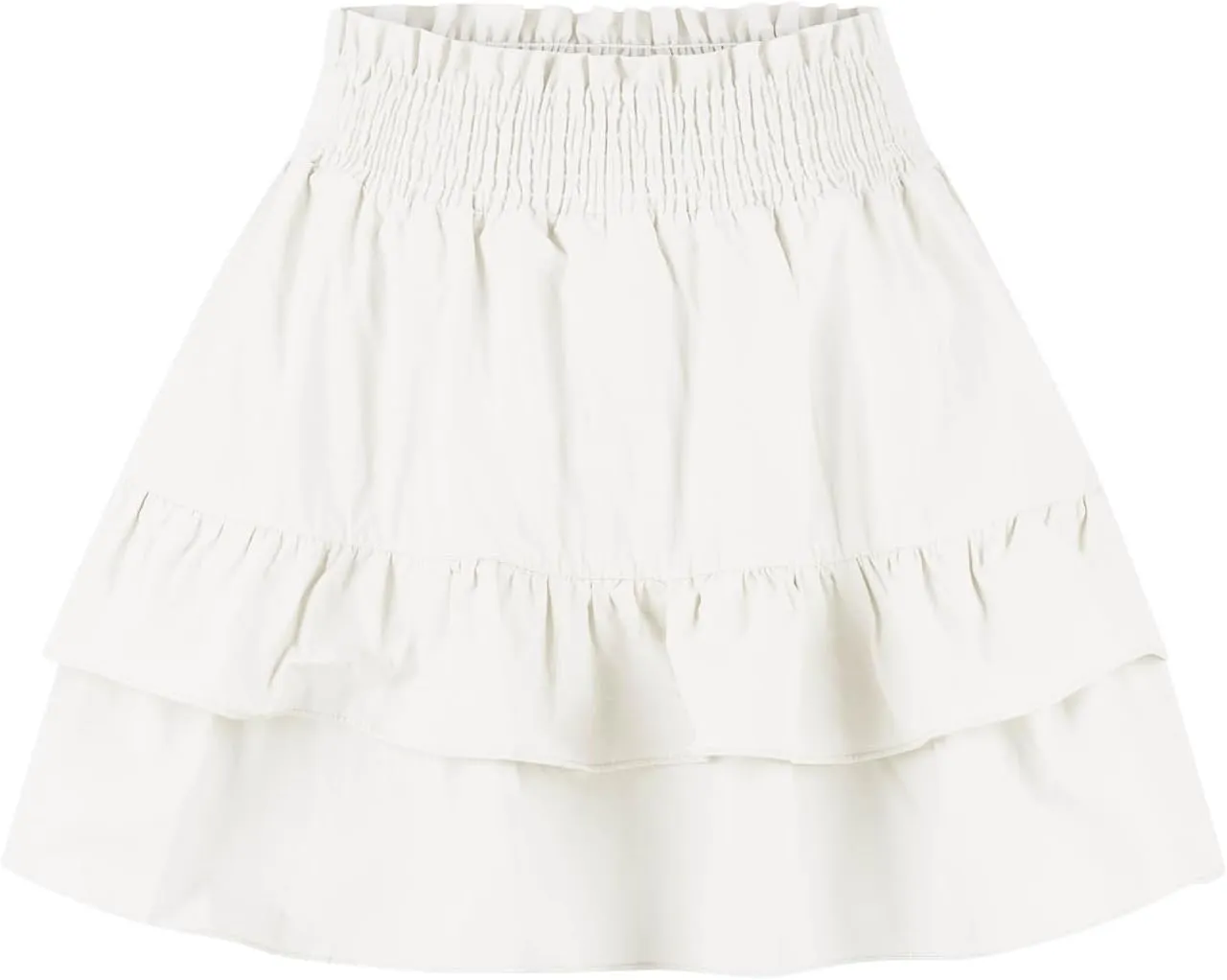 Women's High Waist Cotton Mini Skirts Flowy Ruffle Casual A-Line Short Skirt Summer Layered Pleated Beach Skirt