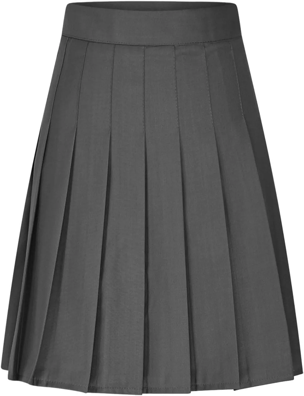 Women's High Waisted Pleated Midi Skirt, Solid Color Basic A-Line Skirts School Uniform Outdoor Sports Tennis Skirt