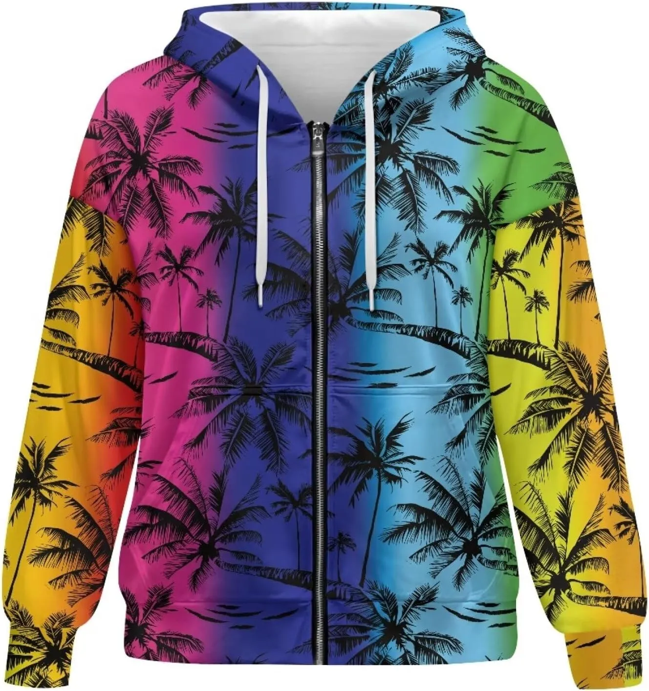 Womens Hoodies Full Zip Long Sleeve Oversized Lightweight Fall Workout Outfits Valentine's Prints