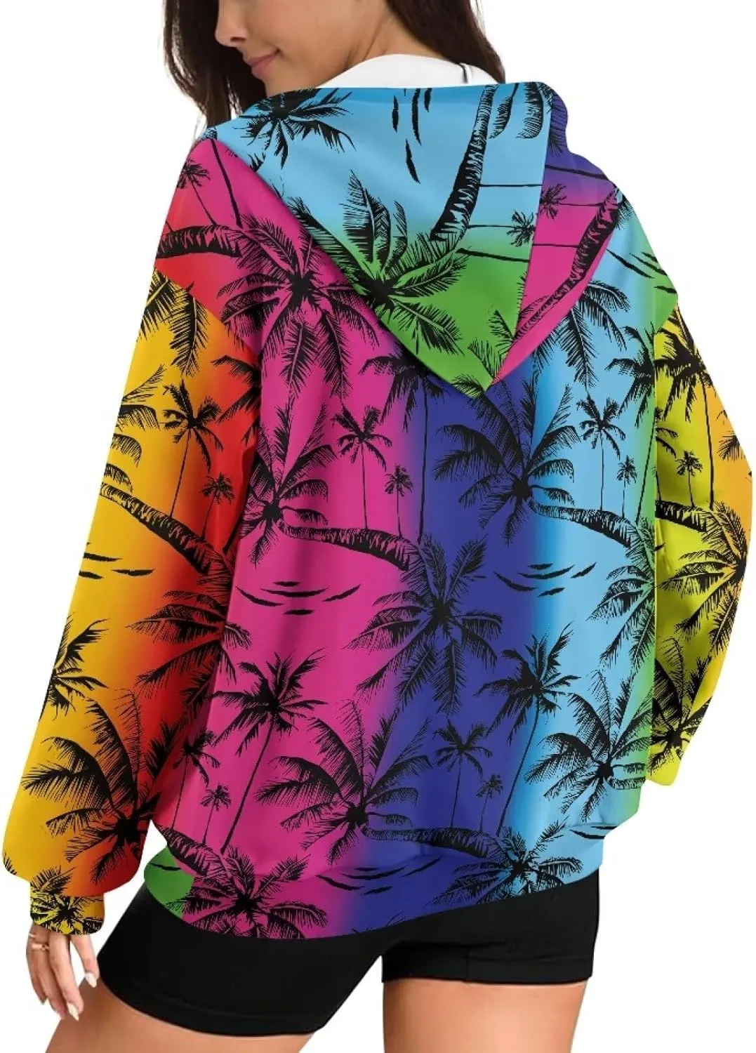 Womens Hoodies Full Zip Long Sleeve Oversized Lightweight Fall Workout Outfits Valentine's Prints