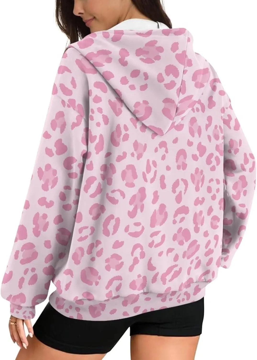 Womens Hoodies Full Zip Long Sleeve Oversized Lightweight Fall Workout Outfits Valentine's Prints