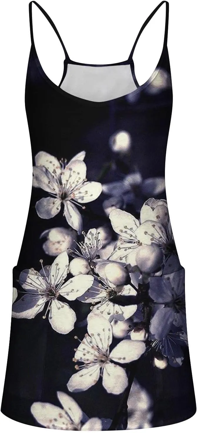Womens Summer Dresses 2025 Trendy Boho Floral Print Cute Sundress Oversized Sleeveless Sexy Beach Vacation Mini Dress