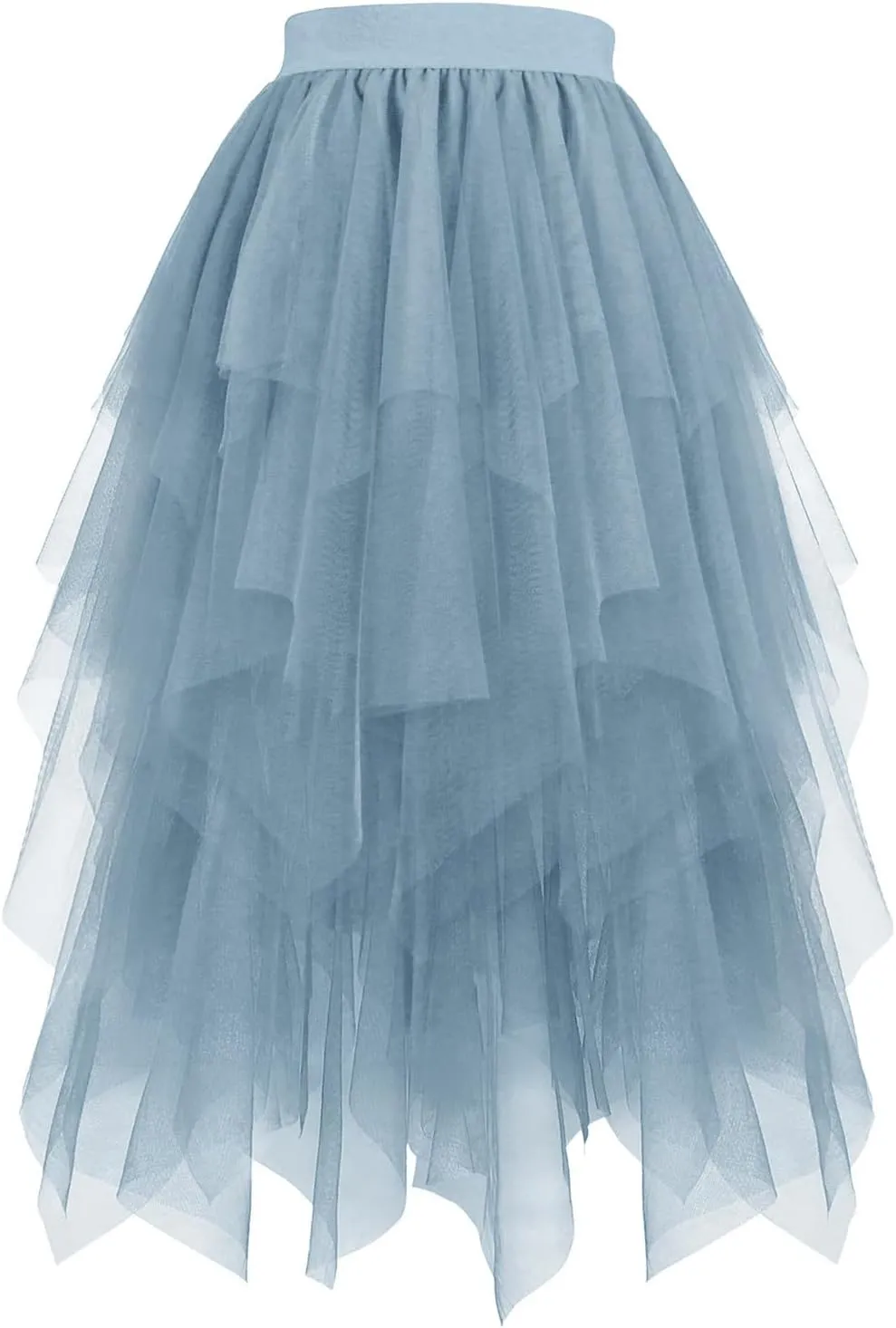 Women's Tulle Sparkly Skirts High Waisted Lightweight Quick Dry Mesh Midi Casual Smooth Aline Swing Skirt