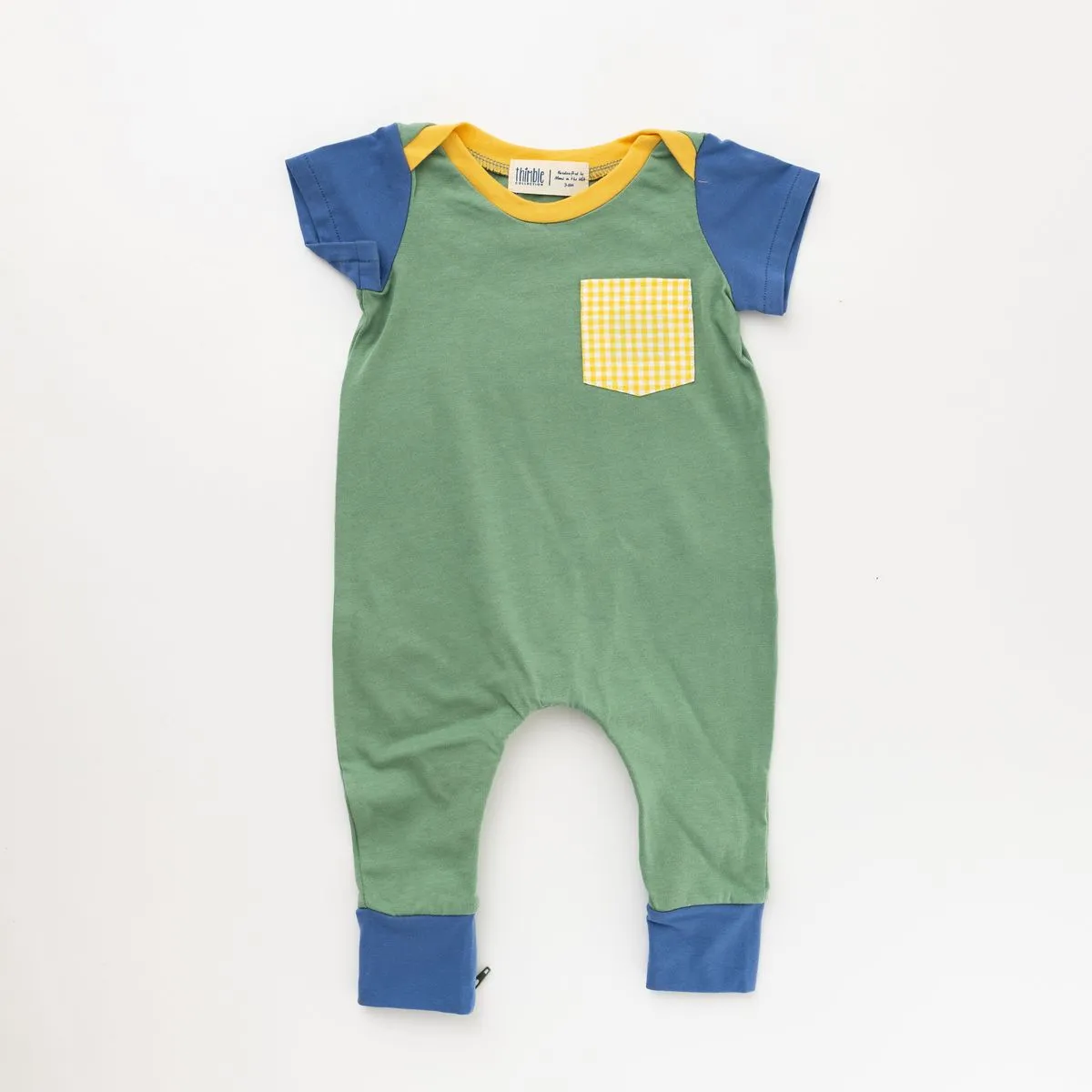 Zipper Romper, Clover Colorblock