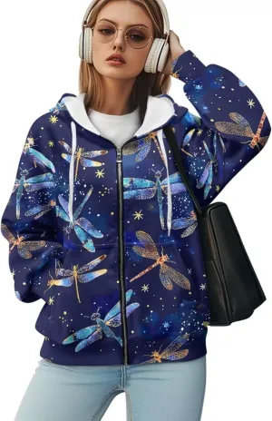 ZOUTAIRONG Hoodies for Women Zip Up Hoodie Oversize Sweatshirt Womens Jackets with Pocket